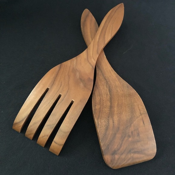 Wooden Salad Fork and Spoon Set - Picture 7 of 7